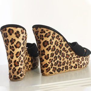 Leopard pony & blk suede wedges-9